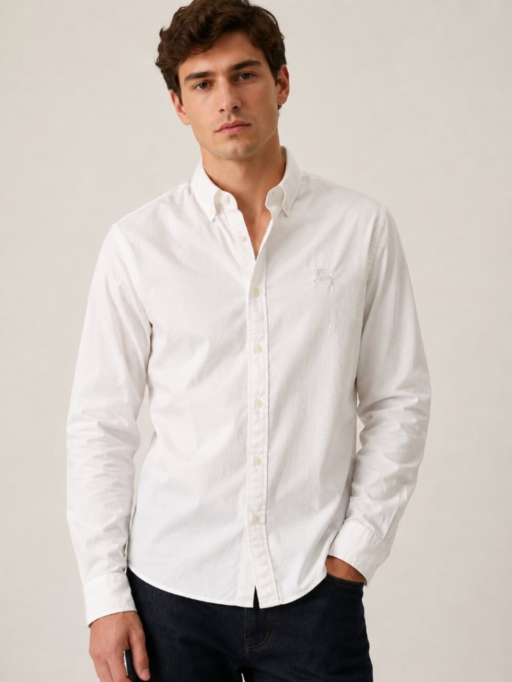 Burberry Black Label Men's White Button Down Shirt Size 3 Japan 0775